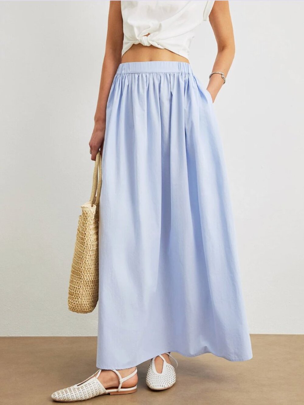 Commense Cotton A-Line Skirt With Pockets - XL